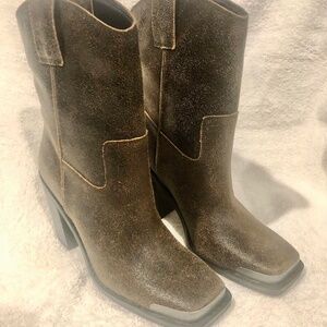 Dolce Vita steel toed faux leather booties